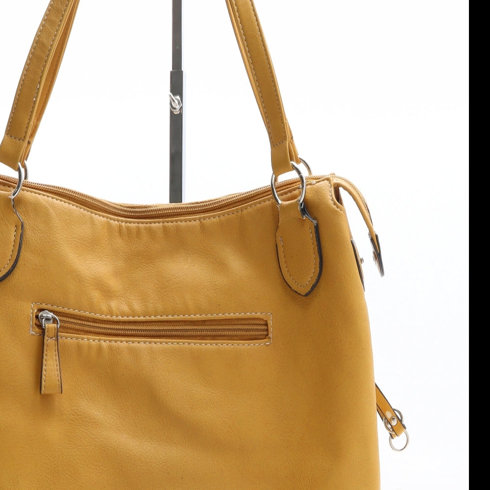 Envy Womens Yellow Polyethylene Top Handle Bag Size Large