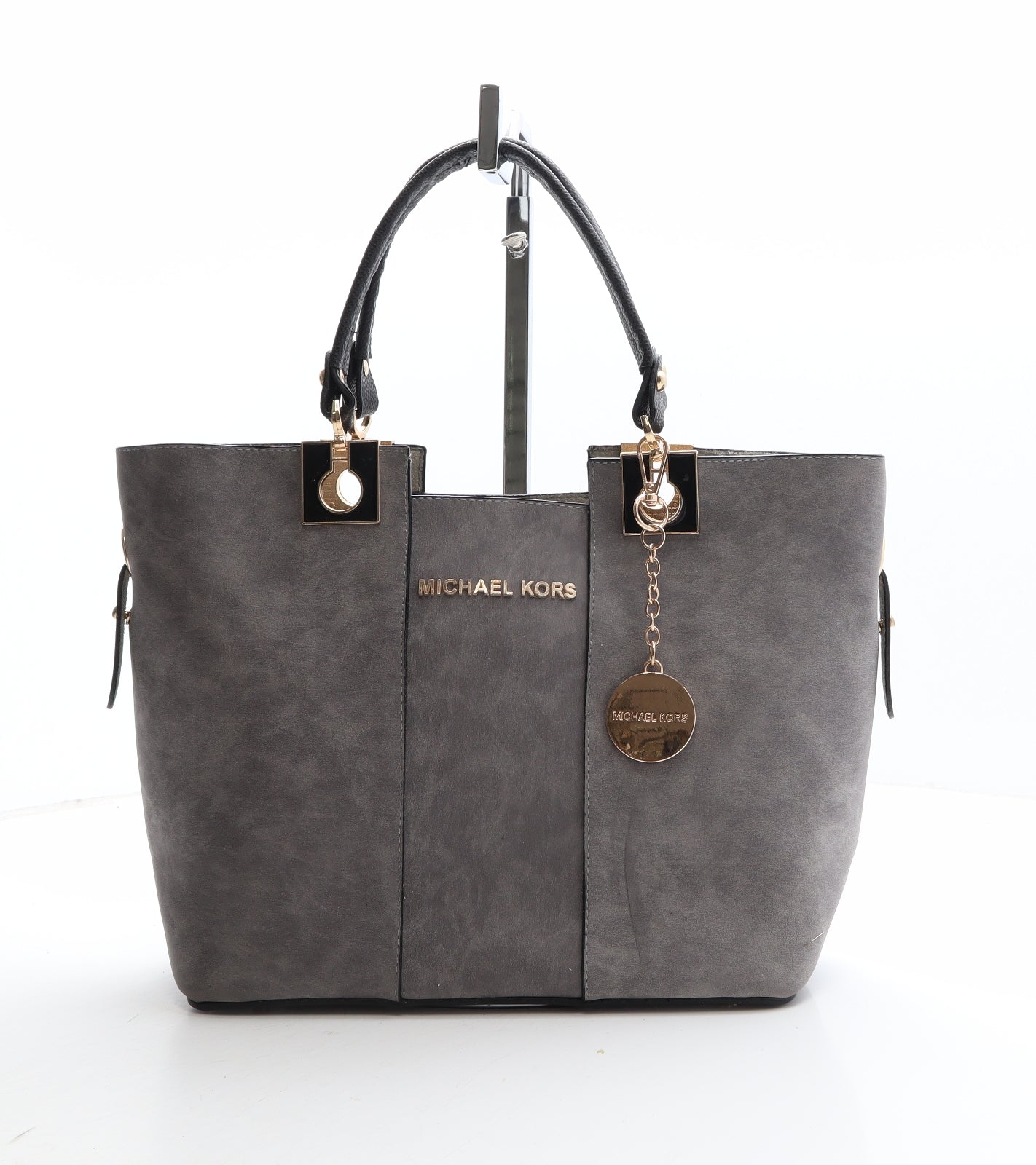 Michael Kors Womens Grey Polyethylene Top Handle Bag Size Medium