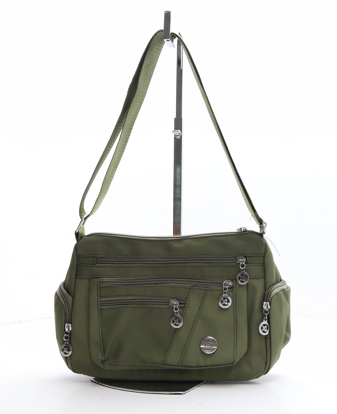 Jingping Womens Green Polyester Shoulder Bag Size Small