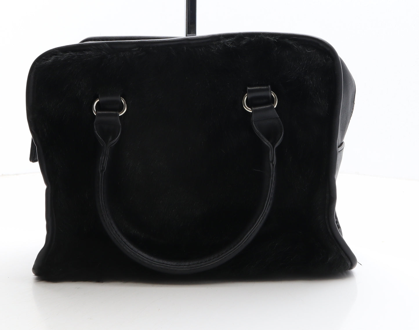 Stradivarius Womens Black Polyester Top Handle Bag Size Medium