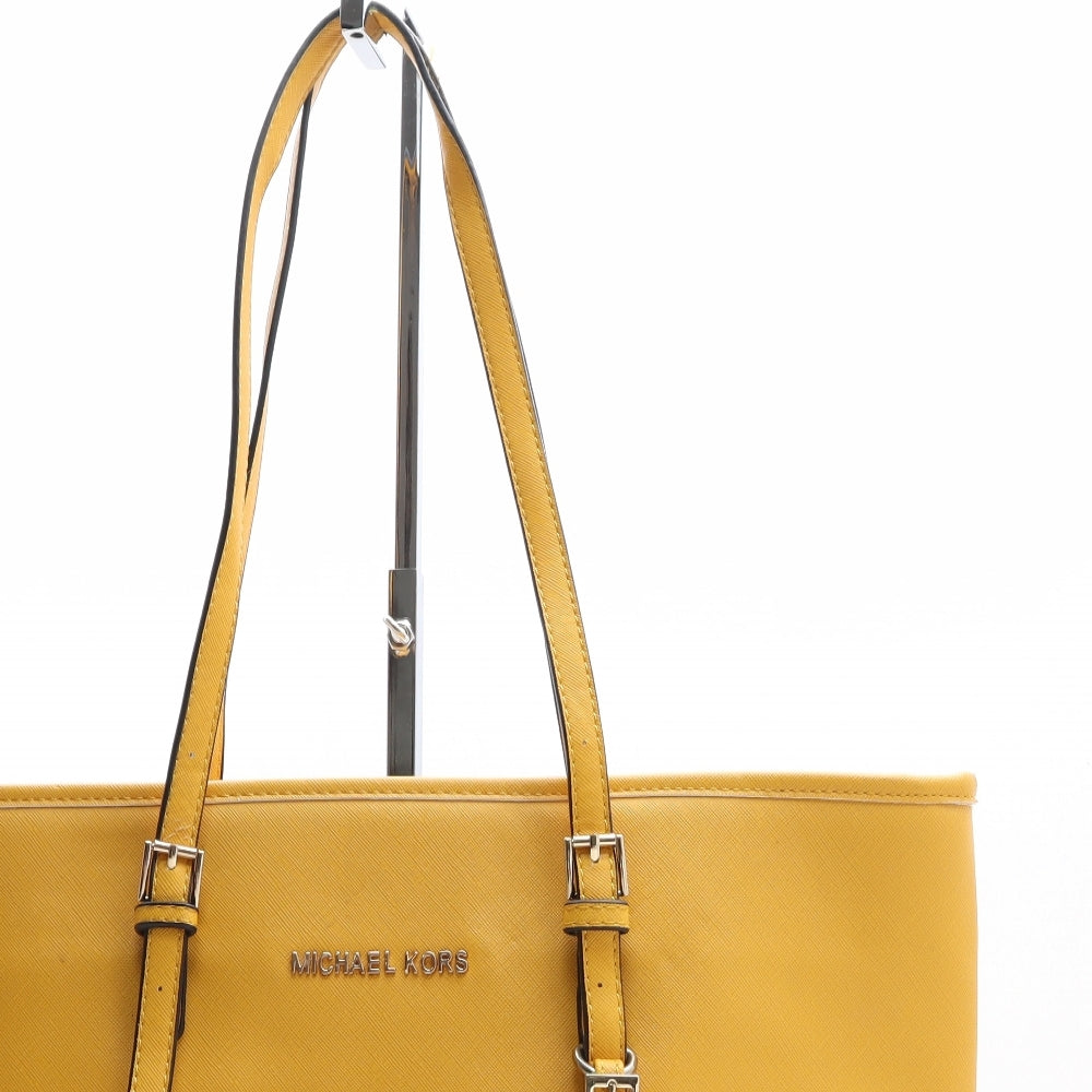 Michael Kors Womens Yellow Polyethylene Shoulder Bag Size Extra Large