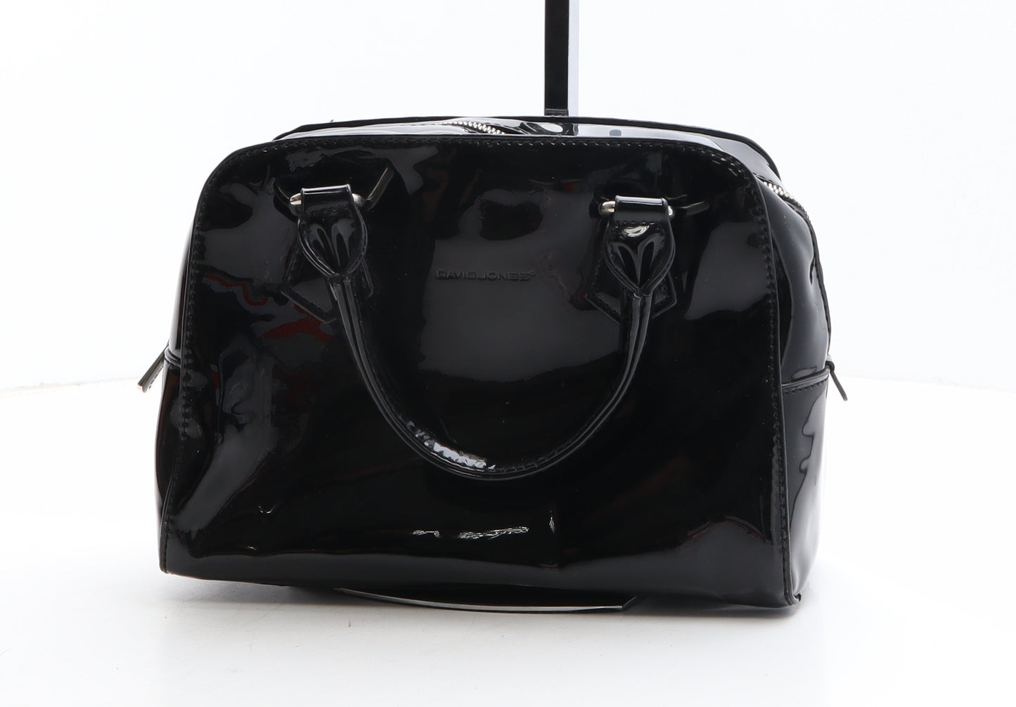 David Jones Womens Black PVC Top Handle Bag Size Mini