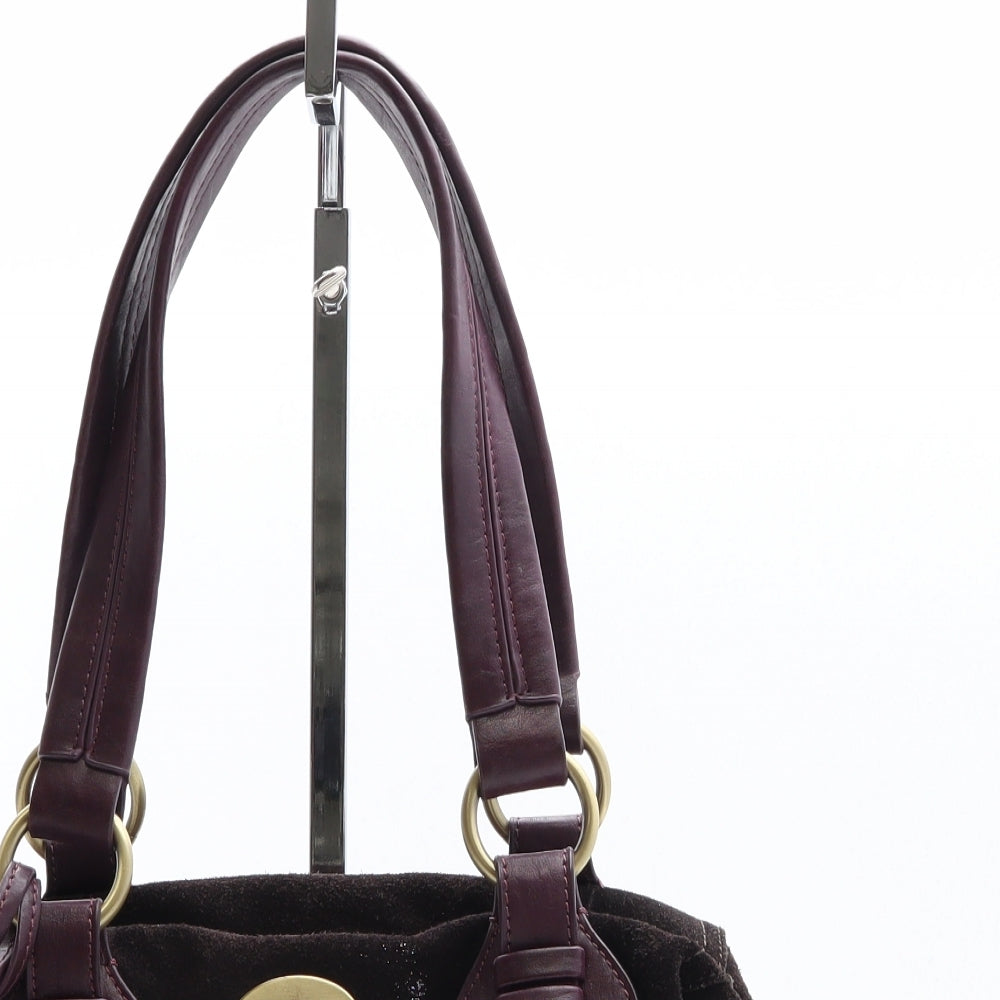 Liberty Womens Purple Leather Top Handle Bag Size Medium