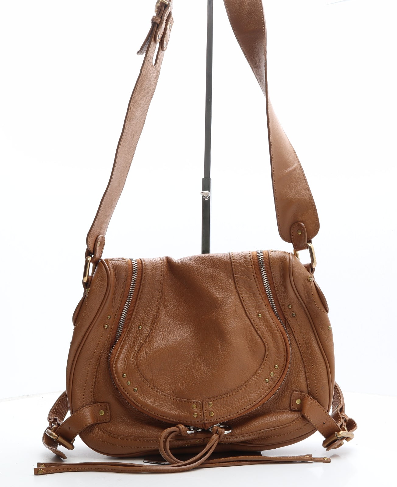 Chlo� Womens Brown Polyethylene Saddle Bag Size Medium