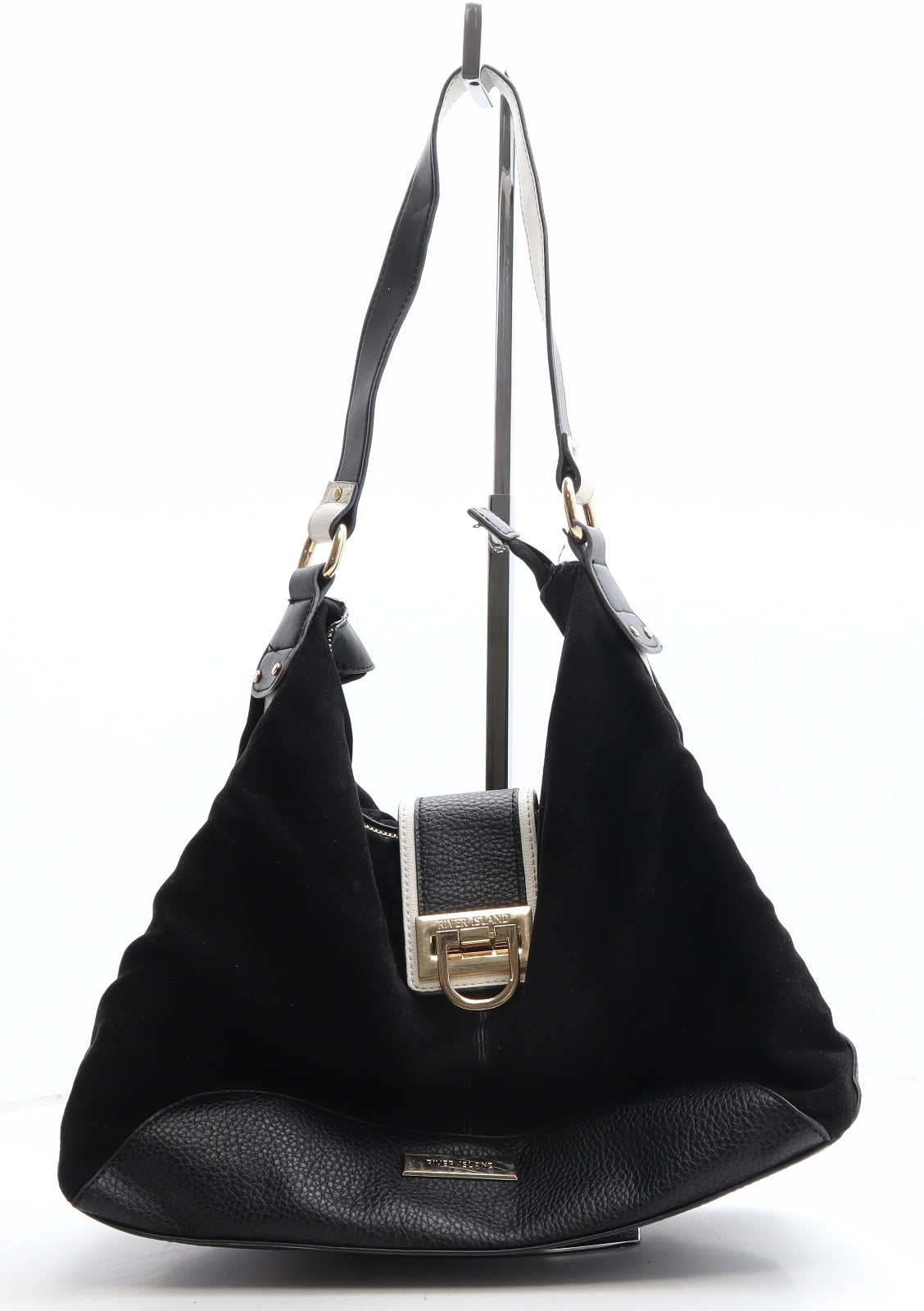 River Island Womens Black Polyethylene Shoulder Bag Size Large