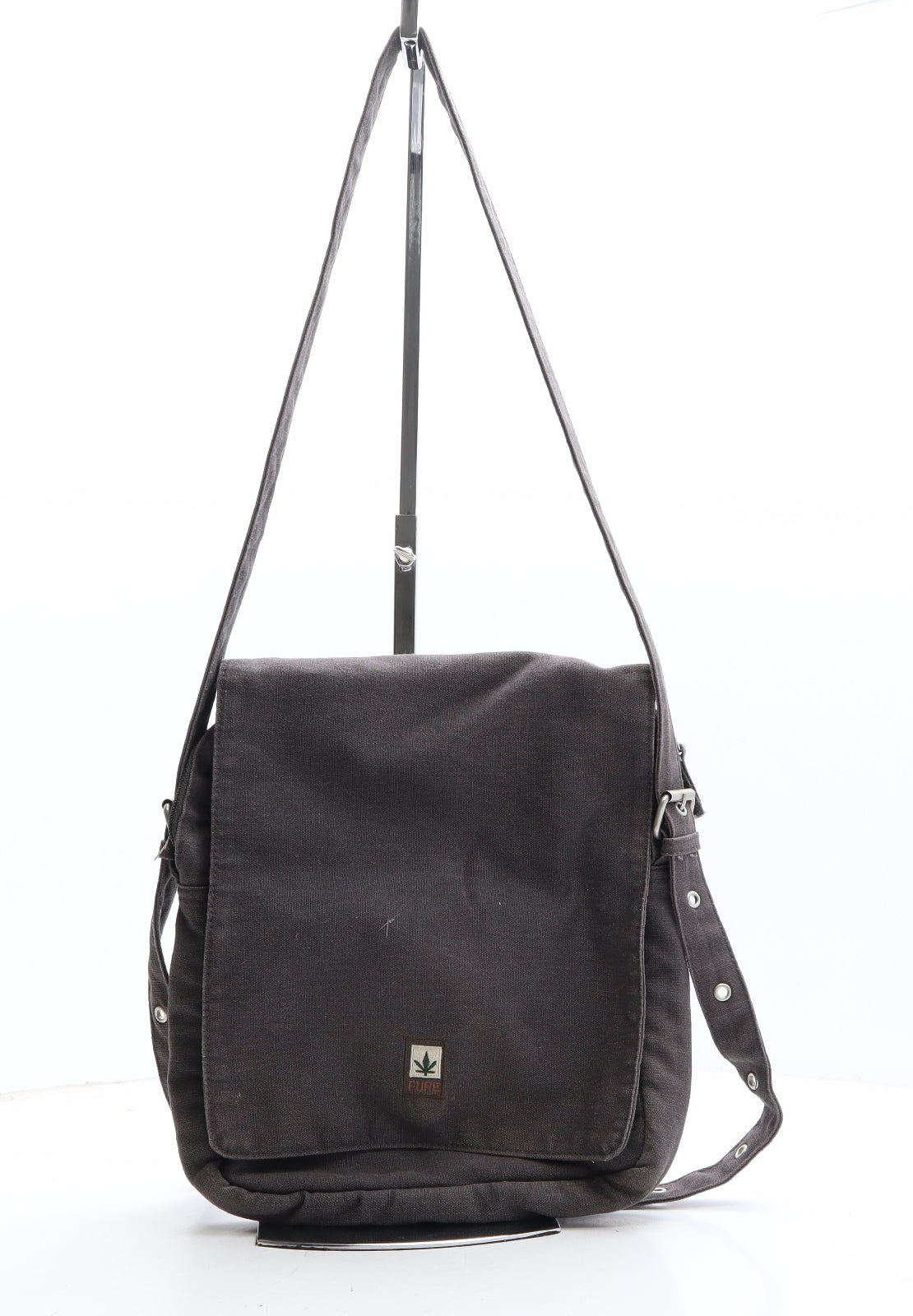 Pure Womens Grey Hemp Crossbody Size Medium
