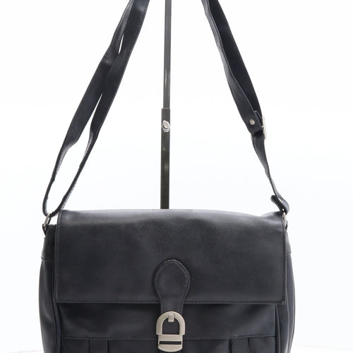 Preworn Womens Black Polyethylene Saddle Bag Size Medium