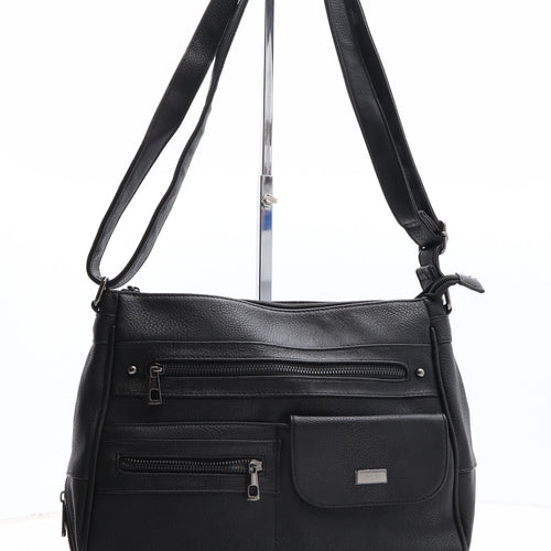 Lulu Womens Black Polyethylene Messenger Bag Size Medium