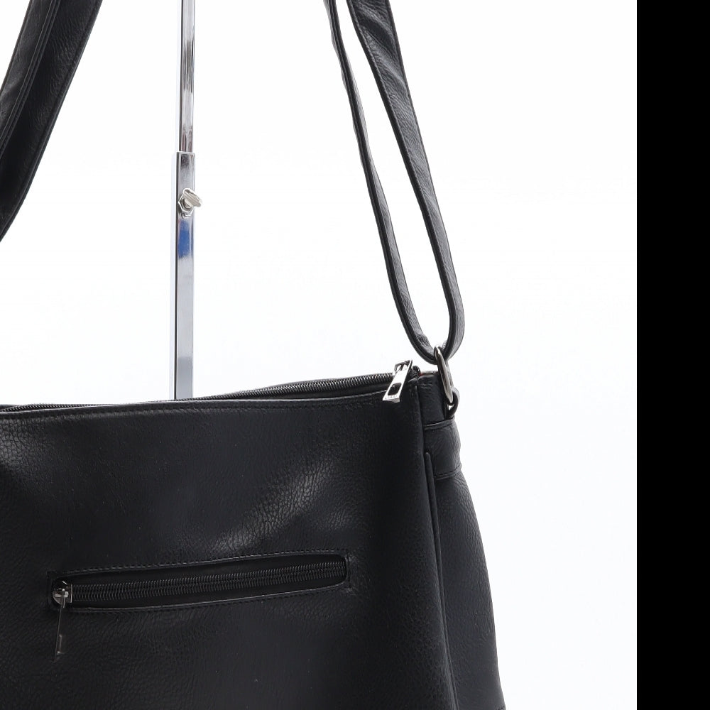 Lulu Womens Black Polyethylene Messenger Bag Size Medium