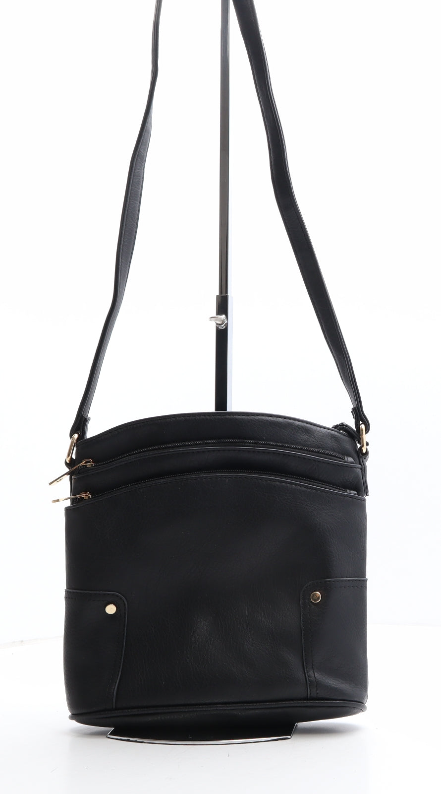 Preworn Womens Black Polyethylene Crossbody Size Small