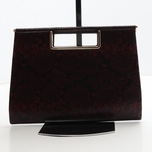 New Look Womens Red Animal Print Polyurethane Clutch Size Small - Snake Skin Print