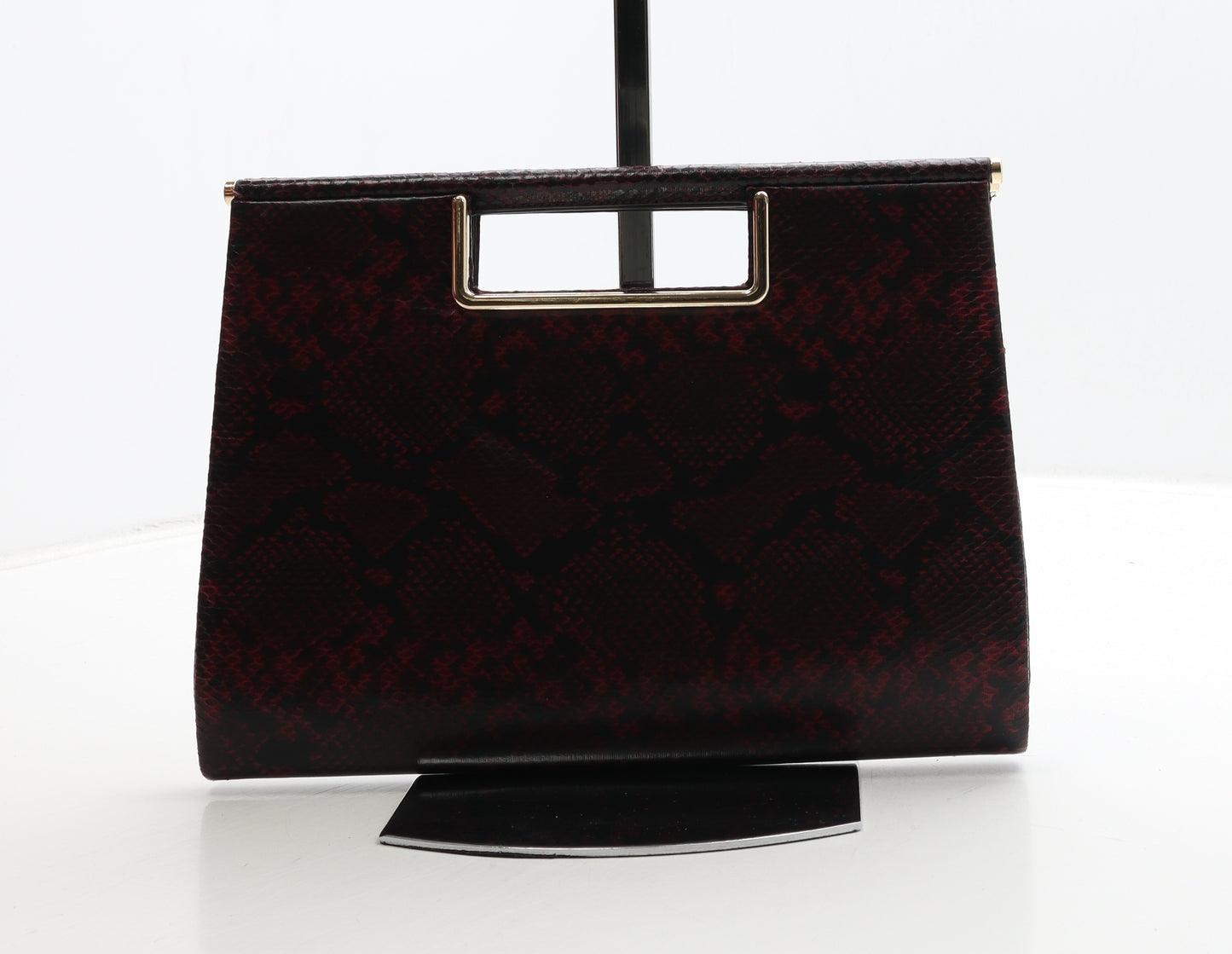 New Look Womens Red Animal Print Polyurethane Clutch Size Small - Snake Skin Print