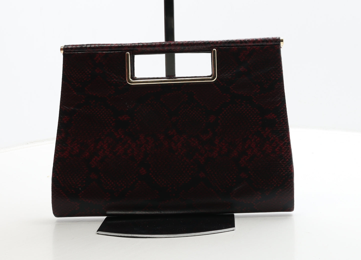 New Look Womens Red Animal Print Polyurethane Clutch Size Small - Snake Skin Print