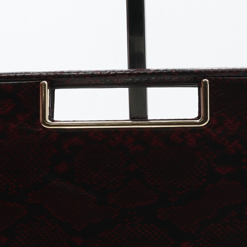 New Look Womens Red Animal Print Polyurethane Clutch Size Small - Snake Skin Print