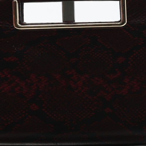 New Look Womens Red Animal Print Polyurethane Clutch Size Small - Snake Skin Print