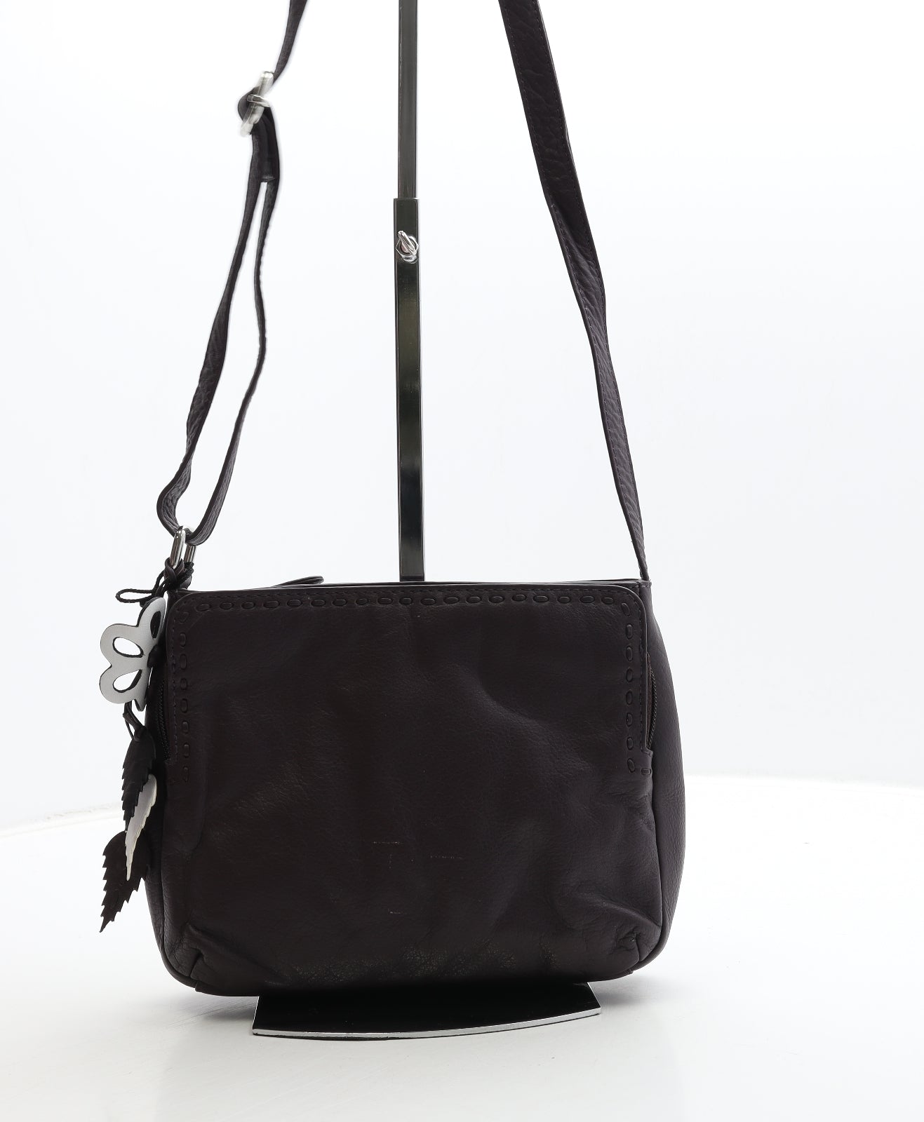 Debenhams Womens Purple Leather Crossbody Size Small