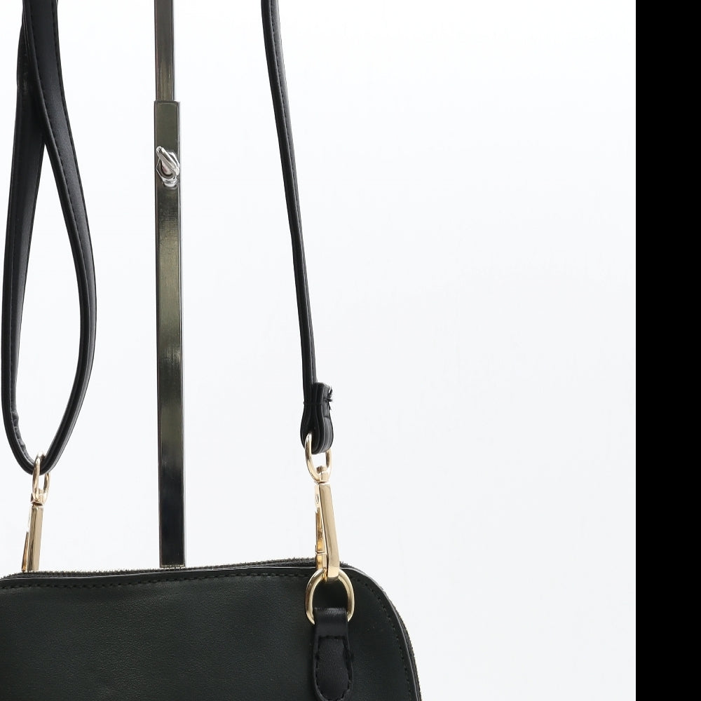 New Look Womens Black Colorblock Polyurethane Crossbody Size Small