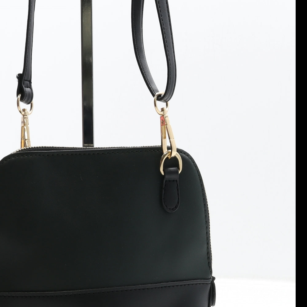 New Look Womens Black Colorblock Polyurethane Crossbody Size Small