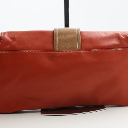 NEXT Womens Orange Polyurethane Clutch Size Small
