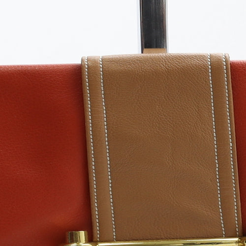 NEXT Womens Orange Polyurethane Clutch Size Small