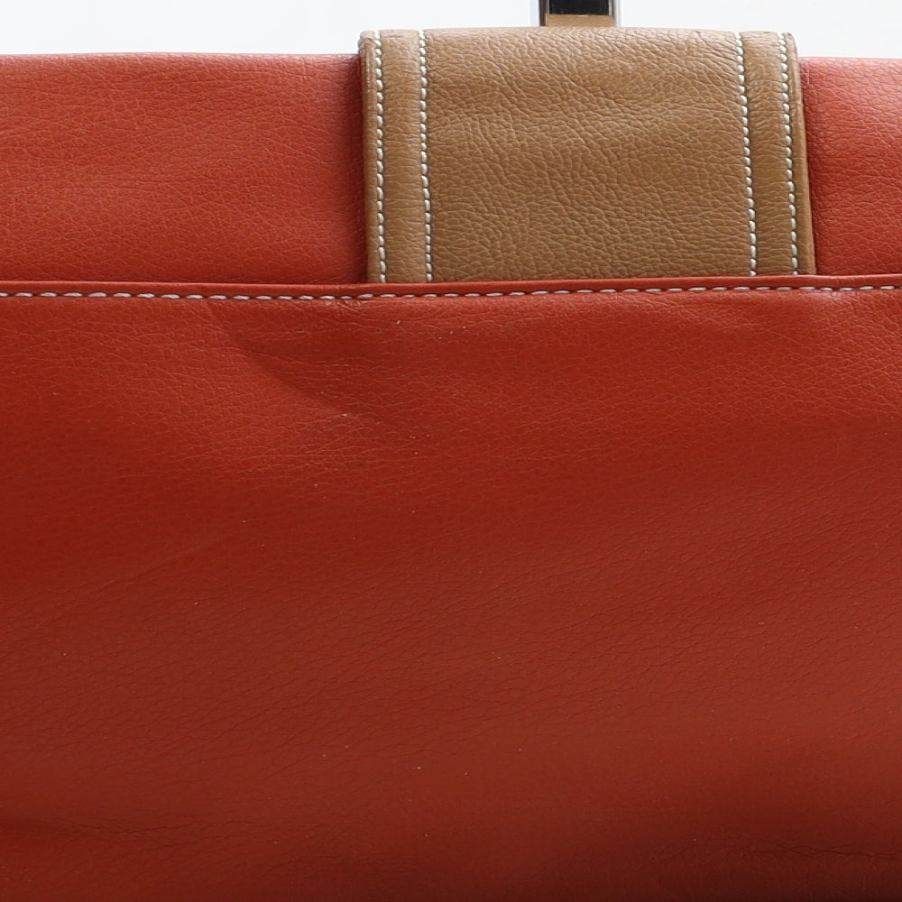 NEXT Womens Orange Polyurethane Clutch Size Small
