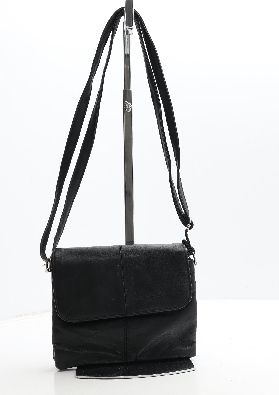 Bonmarché Womens Black Leather Crossbody Size Small