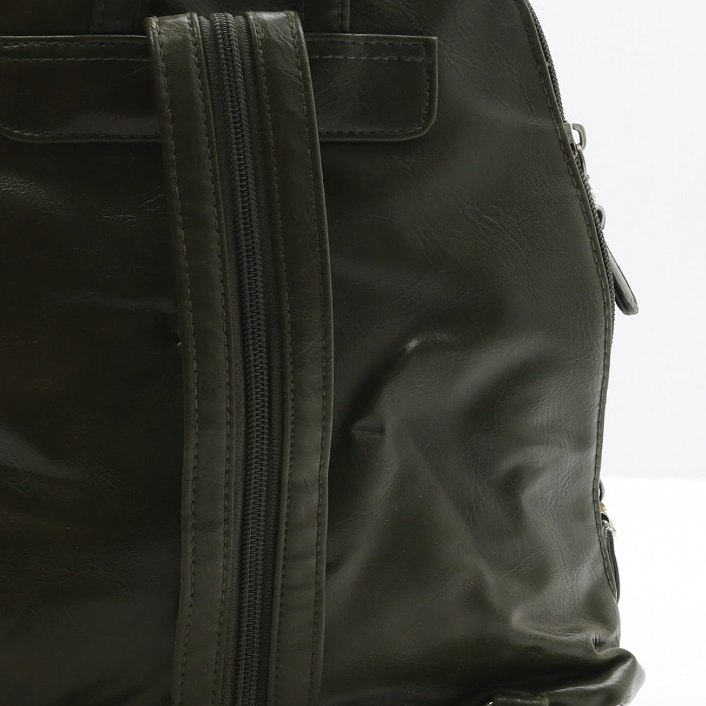 Via Roma Womens Khaki PVC Backpack Size Medium
