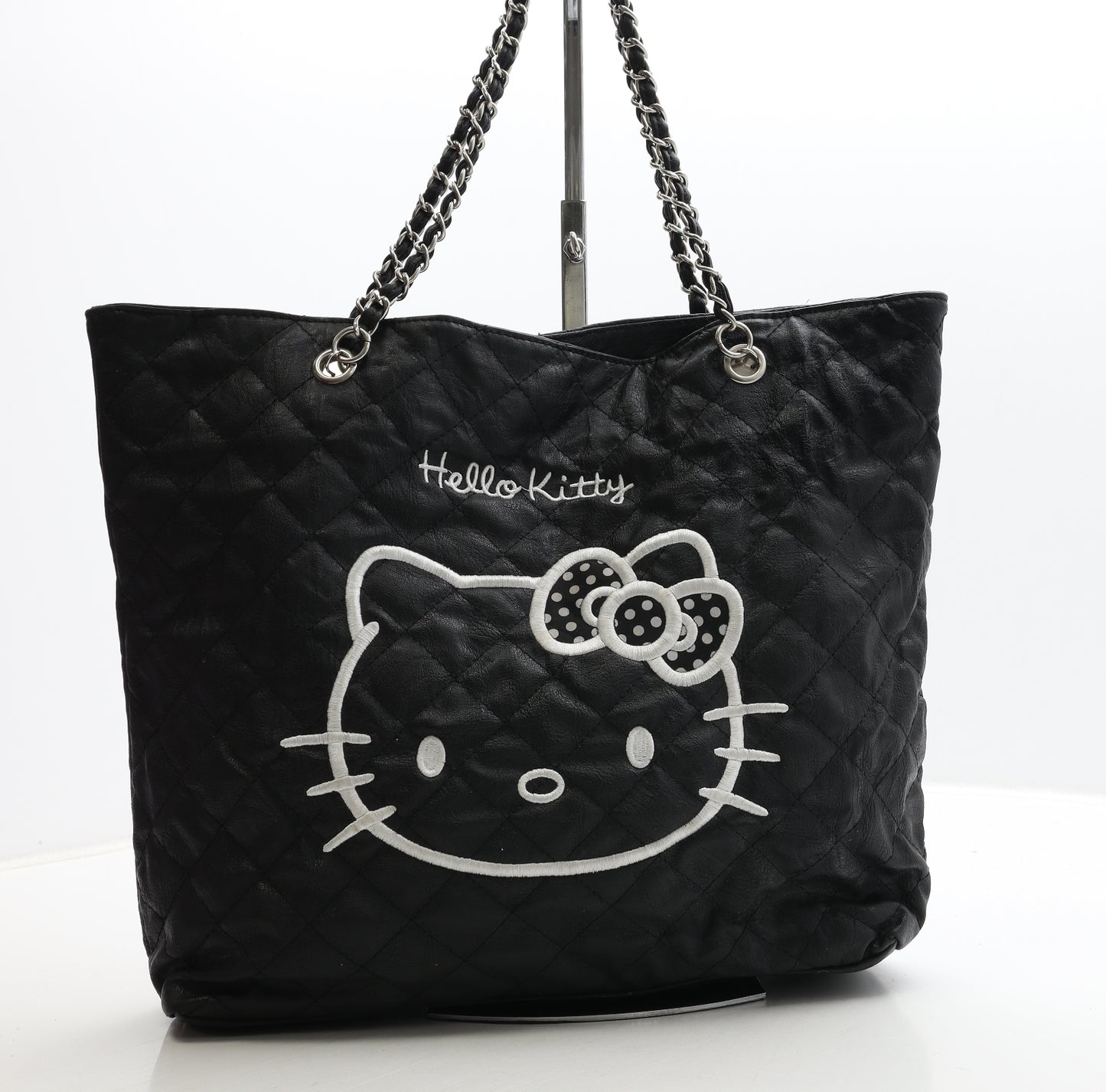 Claire's Accessories Womens Black Polyurethane Top Handle Bag Size Large - Hello Kitty