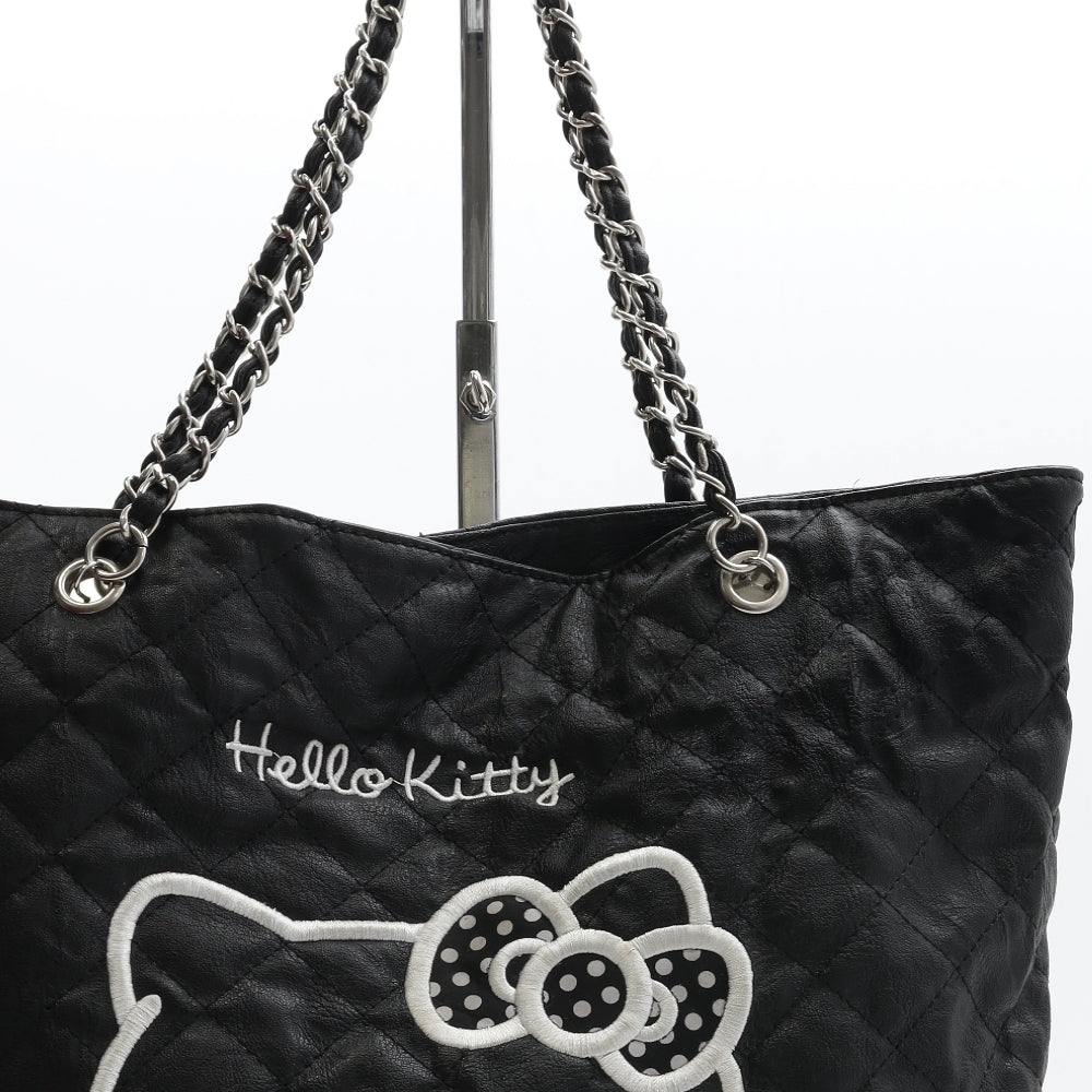 Claire's Accessories Womens Black Polyurethane Top Handle Bag Size Large - Hello Kitty