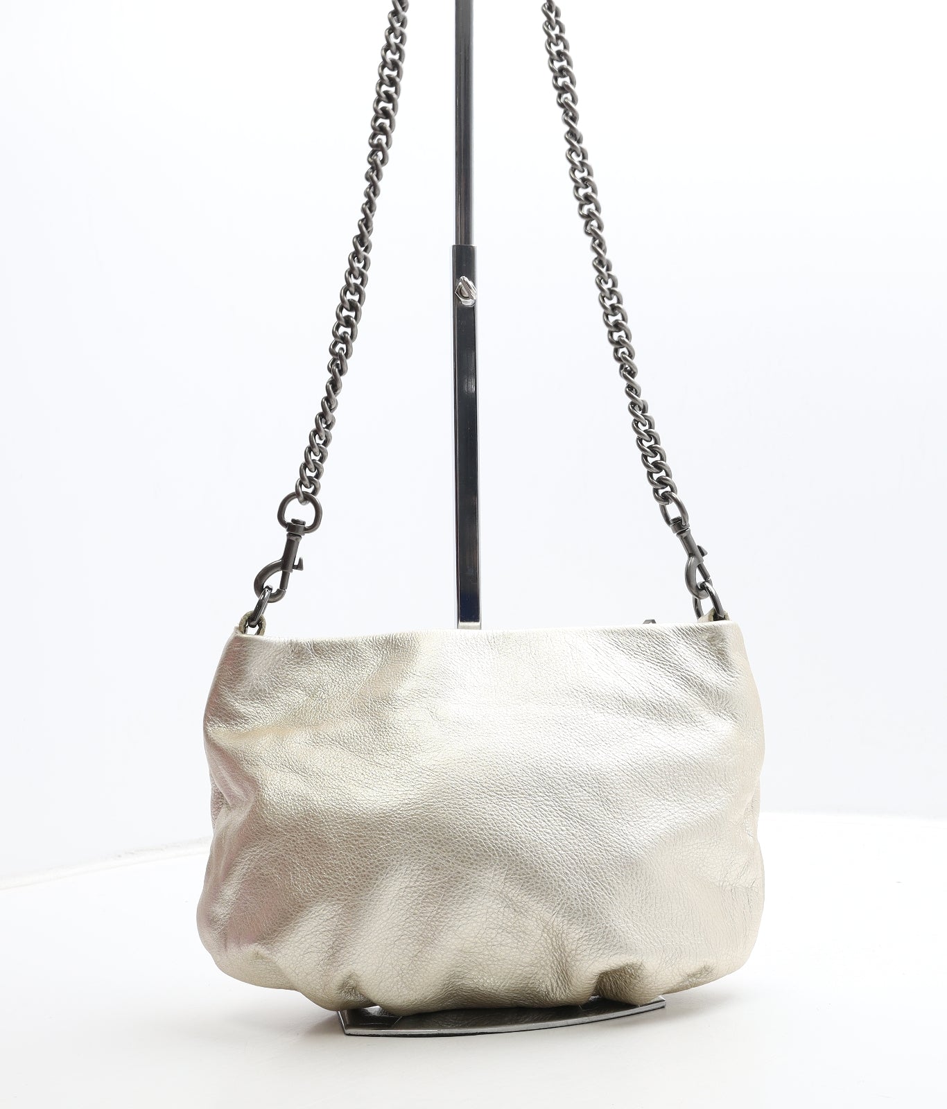 Tanya Womens Gold Polyurethane Crossbody Size Small