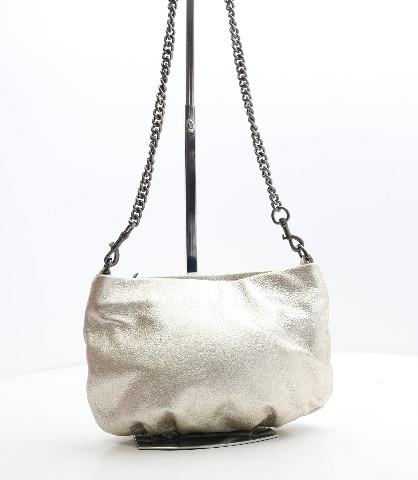 Tanya Womens Gold Polyurethane Crossbody Size Small