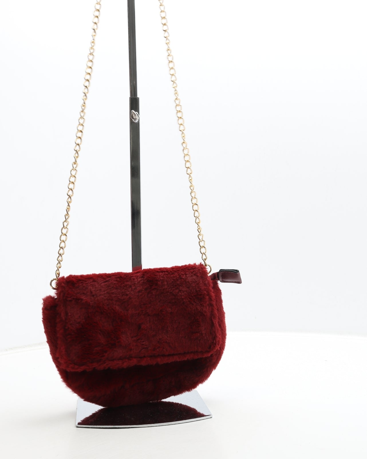 Preworn Womens Red Polyester Shoulder Bag Size Small