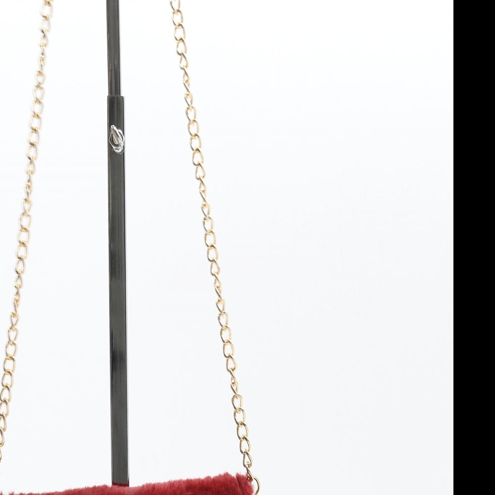 Preworn Womens Red Polyester Shoulder Bag Size Small