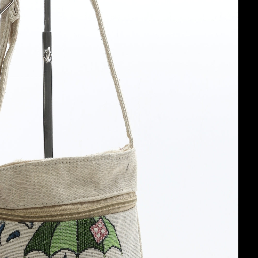 Samos Womens Beige Polyester Crossbody Size Small - Owl & Elephant Detail