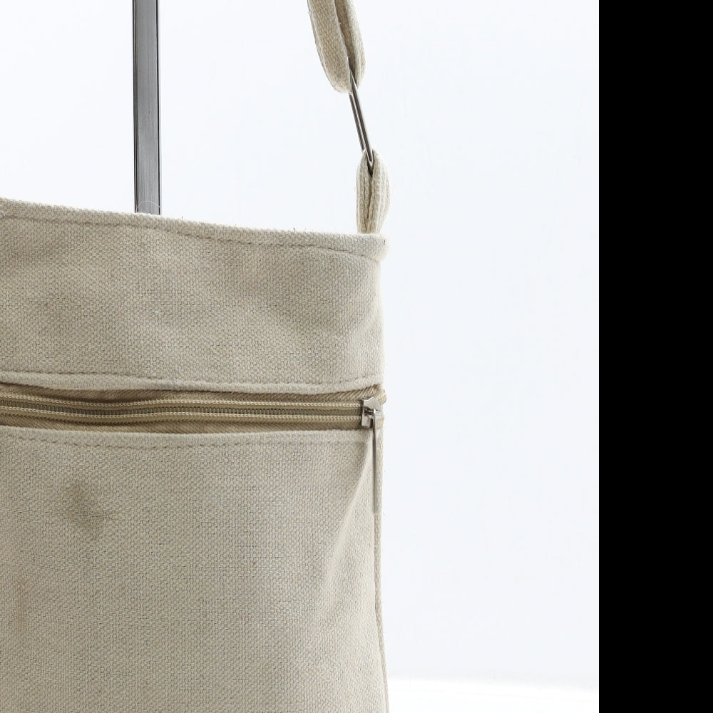 Samos Womens Beige Polyester Crossbody Size Small - Owl & Elephant Detail