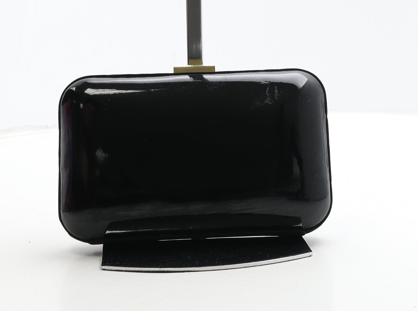 Accessorize Womens Black Polyurethane Clutch Size Small