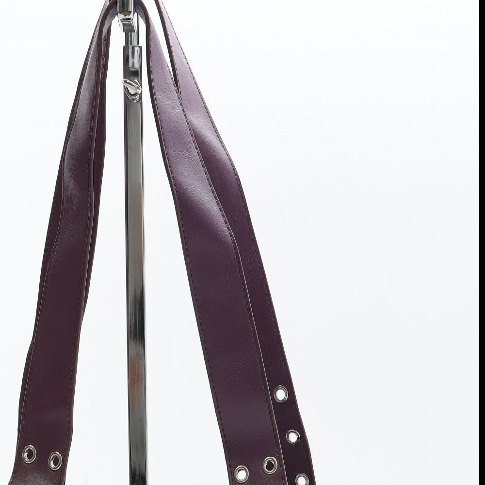 Pure Womens Purple Polyurethane Top Handle Bag Size Small - Chain Detail