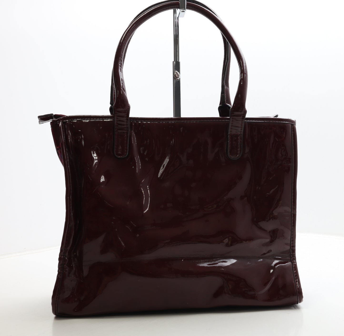 NEXT Womens Red Polyurethane Top Handle Bag Size Large - Flower Detail