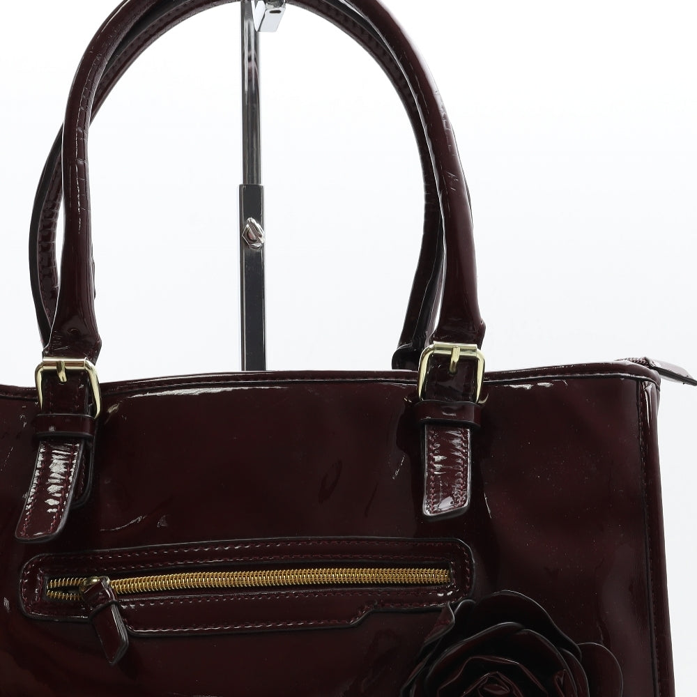 NEXT Womens Red Polyurethane Top Handle Bag Size Large - Flower Detail