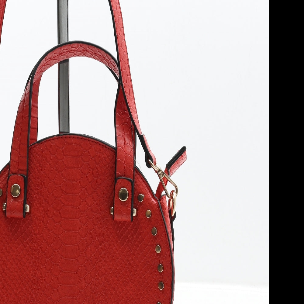 Preworn Womens Red Animal Print PVC Crossbody Size Small - Snake Skin Print