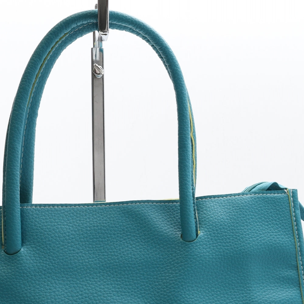 Natalie Andersen Womens Blue PVC Top Handle Bag Size Medium