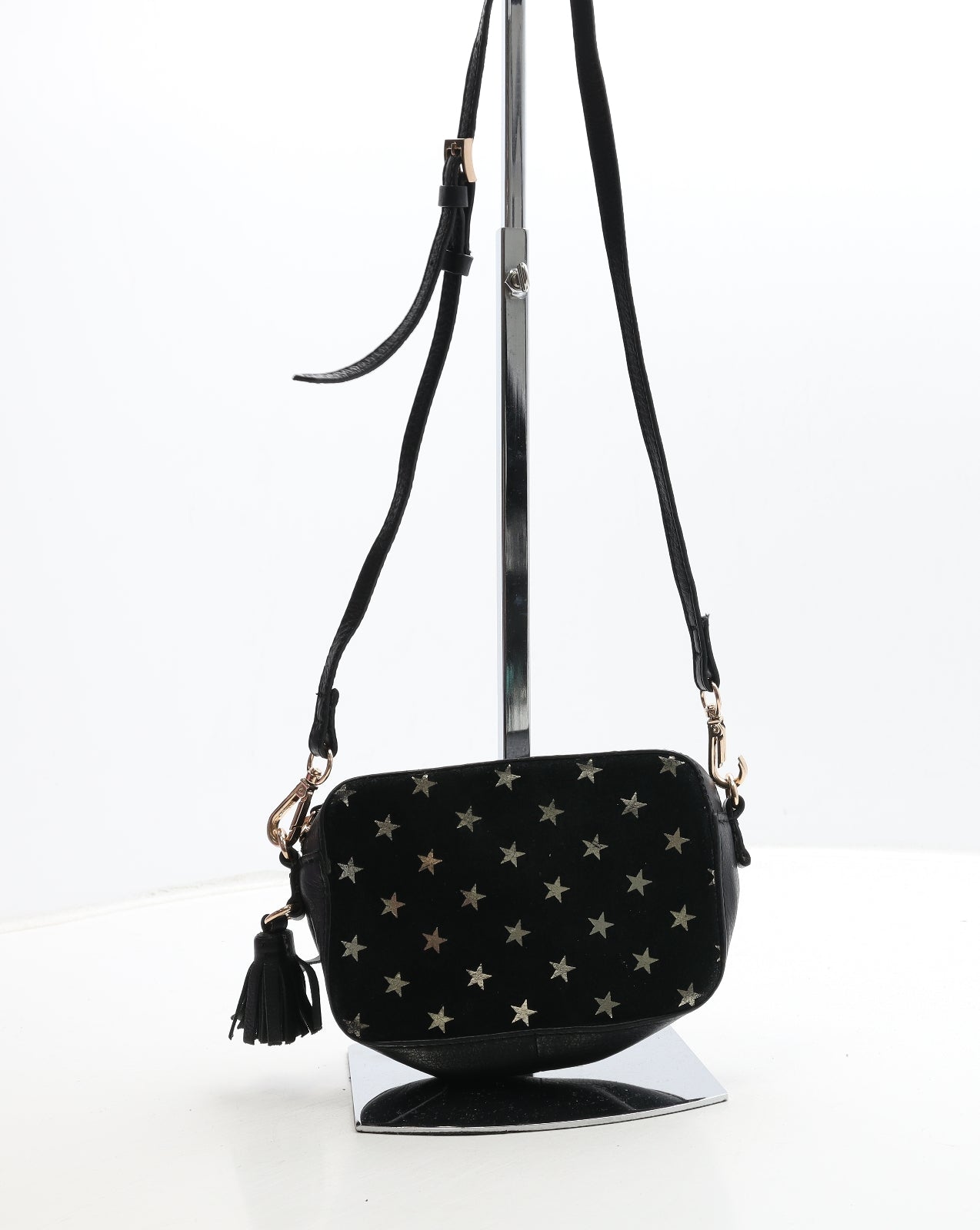 Accessorize Womens Black Polyester Crossbody Size Small - Star Detail