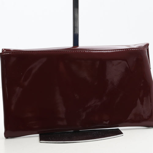OLGA BERG Womens Burgundy PVC Clutch Size Small