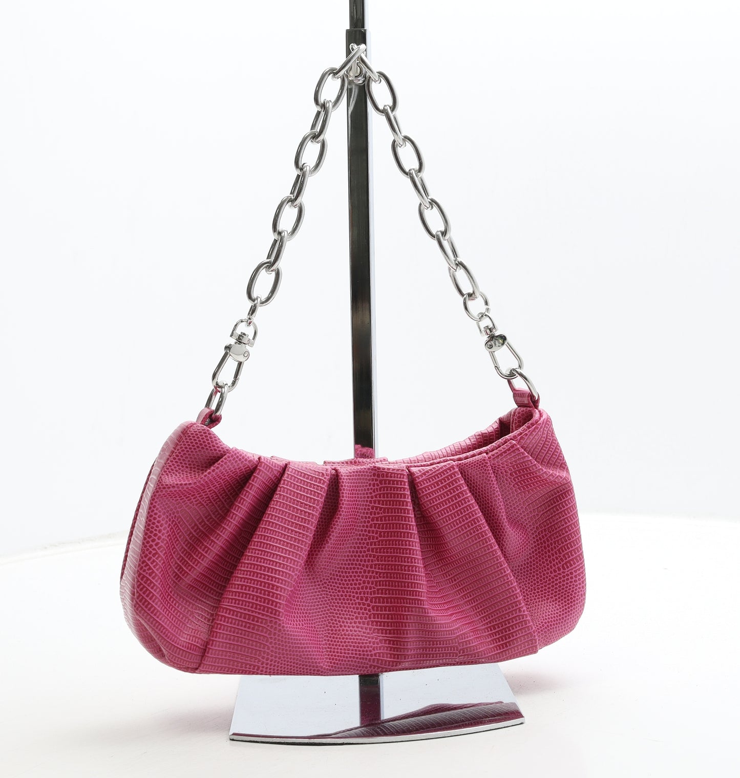 ASOS Womens Pink Geometric Polyurethane Top Handle Bag Size Small