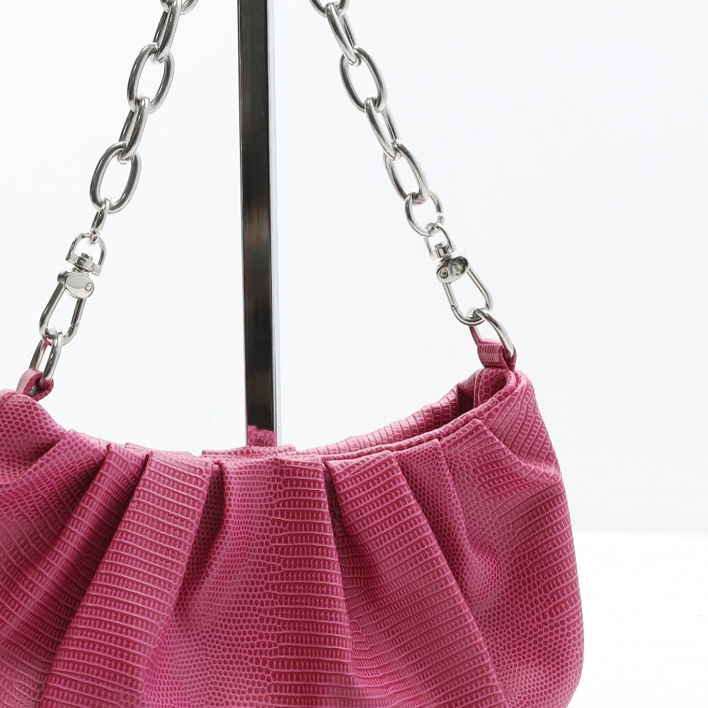 ASOS Womens Pink Geometric Polyurethane Top Handle Bag Size Small