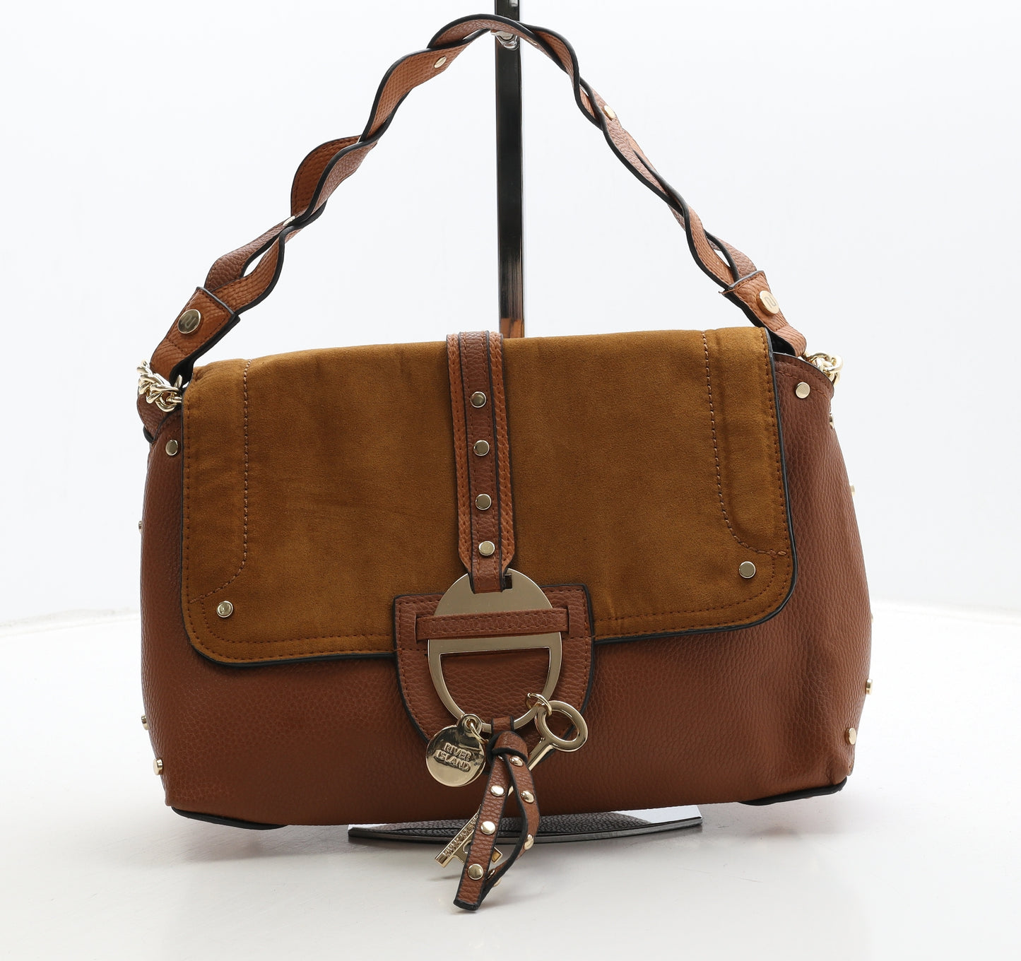 River Island Womens Brown Polyurethane Shoulder Bag Size Medium