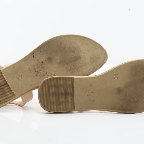 Sole Diva Womens Beige Synthetic Thong Sandal UK 6