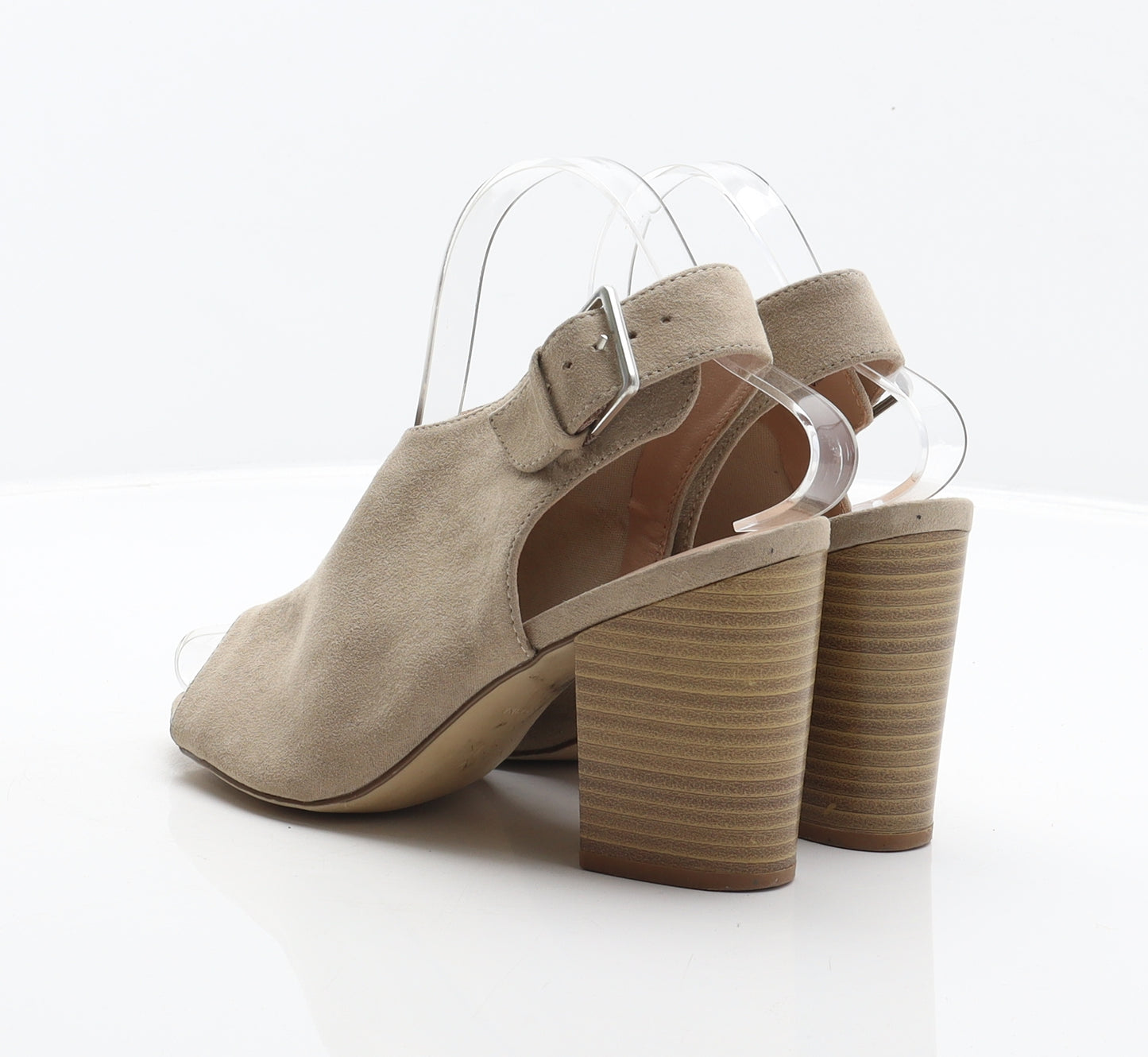 New Look Womens Beige Polyester Slingback Heel UK 4 37