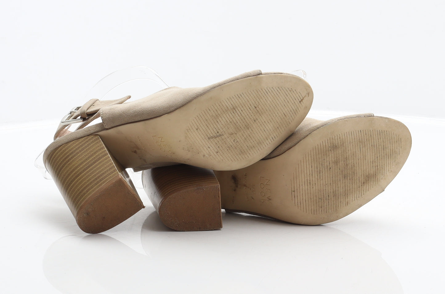New Look Womens Beige Polyester Slingback Heel UK 4 37