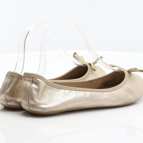 George Womens Gold Polyester Ballet Flat UK 5 38